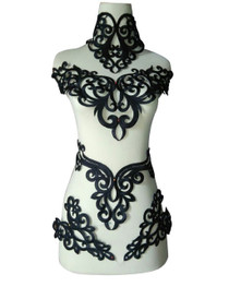WUBU Lace Neckline Trim Applique Embroidery Patch Motif Embellishments Decorative Patches 7009
