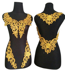 WUBU Lace Neckline Trim Applique Embroidery Patch Motif Embellishments Decorative Patches 7011