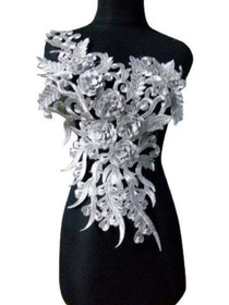 WUBU Lace Neckline Trim Applique Embroidery Patch Motif Embellishments Decorative Patches 7013