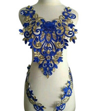  WUBU Lace Neckline Trim Applique Embroidery Patch Motif Embellishments Decorative Patches 7017