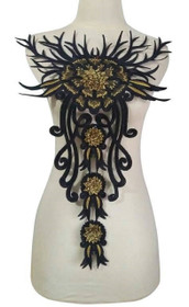 WUBU Lace Neckline Trim Applique Embroidery Patch Motif Embellishments Decorative Patches 7022