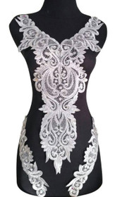 WUBU Lace Neckline Trim Applique Embroidery Patch Motif Embellishments Decorative Patches 7027