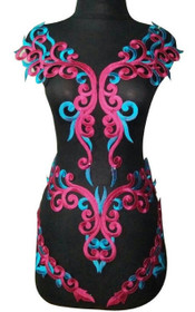 WUBU Lace Neckline Trim Applique Embroidery Patch Motif Embellishments Decorative Patches 7028
