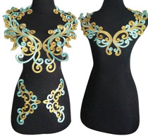 WUBU Lace Neckline Trim Applique Embroidery Patch Motif Embellishments Decorative Patches 7030