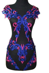  WUBU Lace Neckline Trim Applique Embroidery Patch Motif Embellishments Decorative Patches 7032