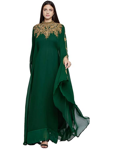 Women Dubai Kaftan Farasha Caftan Long Maxi Dress Long Sleeves Ethnic ...