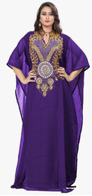 KoC Women's Kaftan Maxi Dress Farasha Caftan KFTN116-Purple