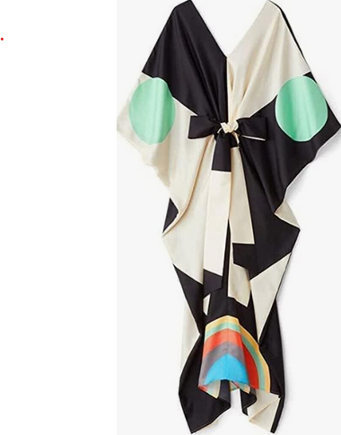 UNIQUE BRANDS: Modest Wear Women Soft Satin Silk Printed Kaftan,Kurta,Beach Party,Luxury Caftan 
