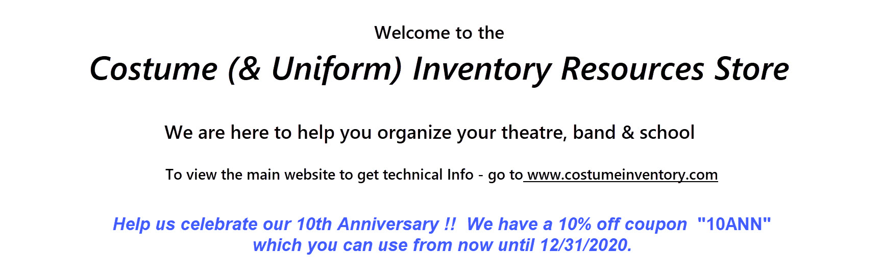 Costume Inventory Resources