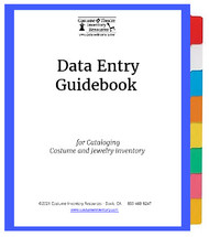 The Data Entry Guidebook is a free PDF loaded with information to describe garments and jewelry.  It is designed to help students and volunteers who are entering data in the Theatre Inventory Database.