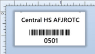 1.5" wide x 0.7" tall  Small Iron-on Inventory Tags 
