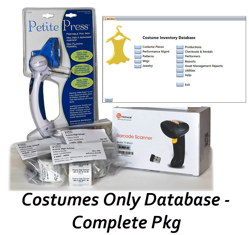 COMPLETE PKG Theatre Inventory Database Costumes Only Costume