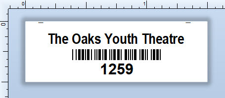 The Tiny Sew-in Tag is designed for just the Theatre/School name and a barcode and number.  