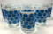 Vintage 1960s Libbey Turquoise Concord Tumblers blue dots set of 6