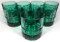 Vintage Green Tartan Plaid Rock Glasses Anchor Hocking Set of 8 top view
