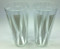Vintage Geometric Glass Tumblers Diamonds and Triangles Set of 2 Top view