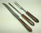 Vintage Sheffield Wood Handle Carving Knife Fork and Steel Set of 3