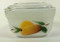 Refrigerator Dish with Cover White with Fruit Motif, Fire King set of 2