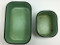 Vintage Enamelware Refrigerator Boxes with Covers Lids Green and Black Set of 4 Inside
