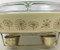Vintage Pyrex divided casserole warmer cover box Dandelion closeup