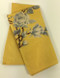 Vintage Napkins Yellow Gray Roses Brown Stems Set of 4