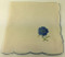 Vintage Napkins Cream Blue Scalloped Border Flower Set of 8 detail