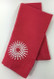 Vintage Napkins Raspberry Red White Embroidered Sunburst Corner set of 12