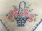 Towel Napkin Placemat Blue Pink and Green Basket Flowers