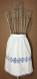 Vintage Half Apron White with Blue and White Eyelet Detail