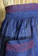 Vintage Half Apron Blue Sheer Red Trim Pocket Detail