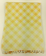 Vintage Kitchen Towel Yellow and White Checkered Ombre