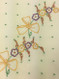 Vintage Kitchen Towel Yellow Bows Purple Flowers Detail