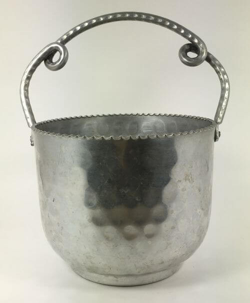 Vintage Ice Bucket Hammered Aluminum