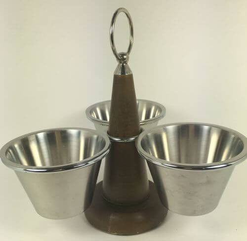 vintage condiment server relish bowls stainless steel