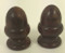 Vintage Wood Salt Pepper Shakers Acorns Small