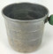 Vintage Green Wood Handle Aluminum Measuring Cup Detail