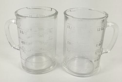 Vintage Glass Measuring Blender Chopper Container Cups Pamco