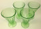 Vintage Green Depression Glass Footed Tumblers set of 4 Top