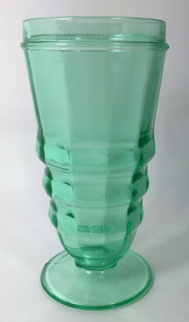 Vintage Green Depression Glass Soda Fountain Sundae Vase