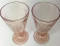 Vintage Hocking Mayfair Pink Depression Glass Footed Tumblers Open Rose