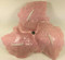 Vintage Pink Candy Relish Dish 3 Sections Leaves No 73 USA, bottom view