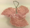 Vintage Pink Candy Relish Dish 3 Sections Leaves No 73