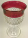 Vintage Diamond Point Ruby Wine Glasses