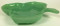 Vintage Green Glass Shamrock Shaped Plates Matte Bottom