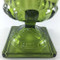 Vintage Dark Green Pressed Glass Vase Square Base 7 inch Detail