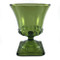 Vintage Dark Green Pressed Glass Vase Square Base 7 inch