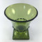 Vintage Dark Green Pressed Glass Vase Square Base 7 inch Top