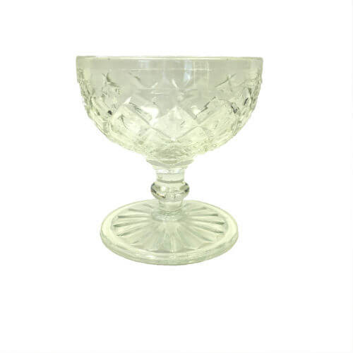 Vintage Champagne Coupe Sherbet Depression Glass Waterford Clear Anchor Hocking