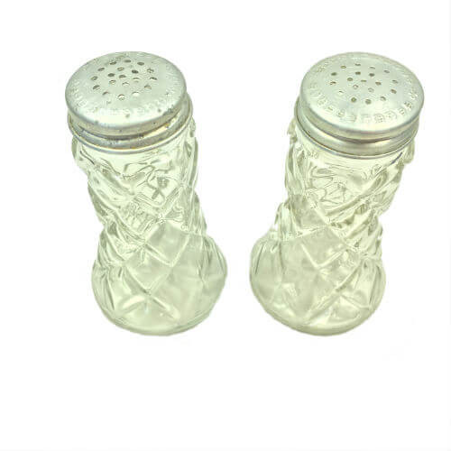 Vintage Depression Glass Waterford Clear Anchor Hocking Salt Pepper Shaker Set