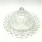 Vintage Depression Glass Waterford Clear Anchor Hocking Round Covered Round Butter Dish with Lid